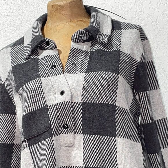 NWT $178 NIC+ZOE Gray Plaid Tartan Dress M 10 12 - Picture 2 of 3